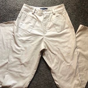 Leather cream pants, brand new, PLT
